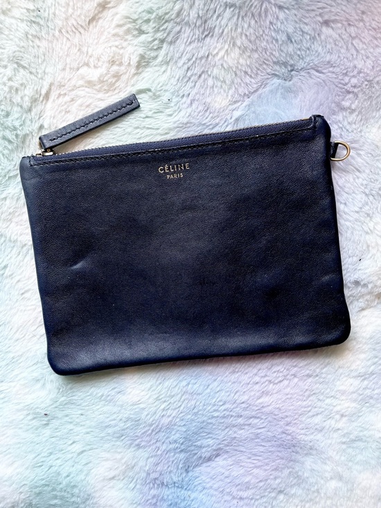 Celine Handbags - Celine Black Leather Pouch
